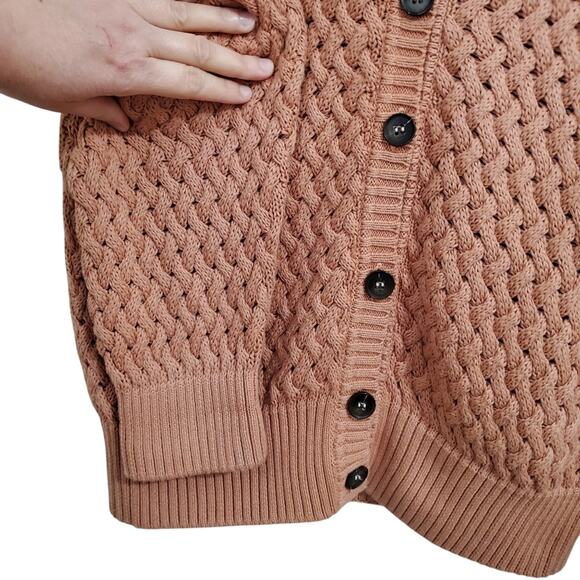 THE GREAT. Pink Cable Knit Cardigan - Picture 5 of 11